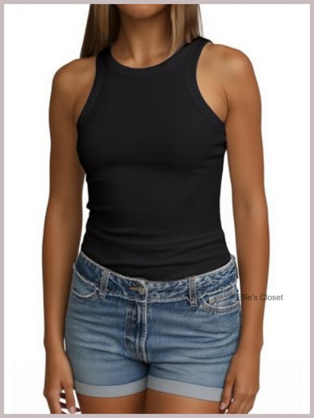 Women's Ribbed Knit Tank Top Sleeveless Racerback Stretch Basic Camisole